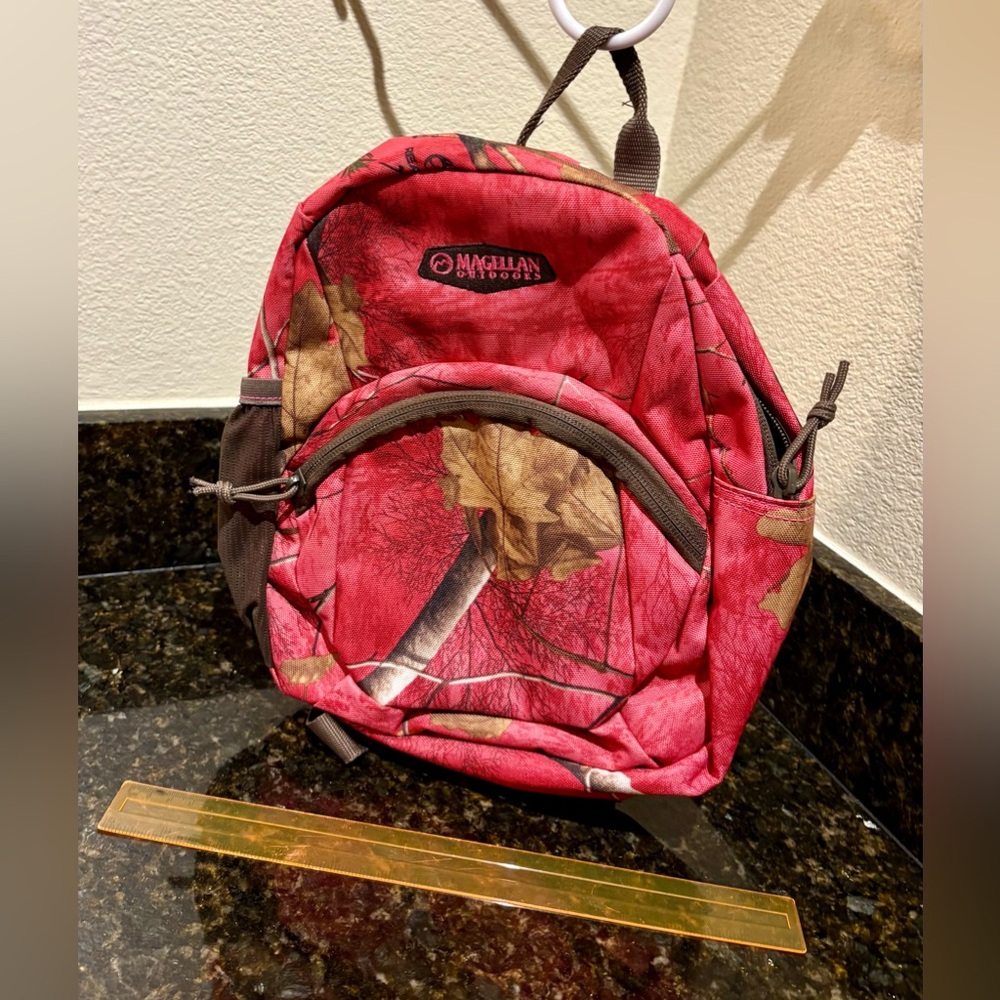 Magellan Outdoors Pink Leaf Print Backpack
